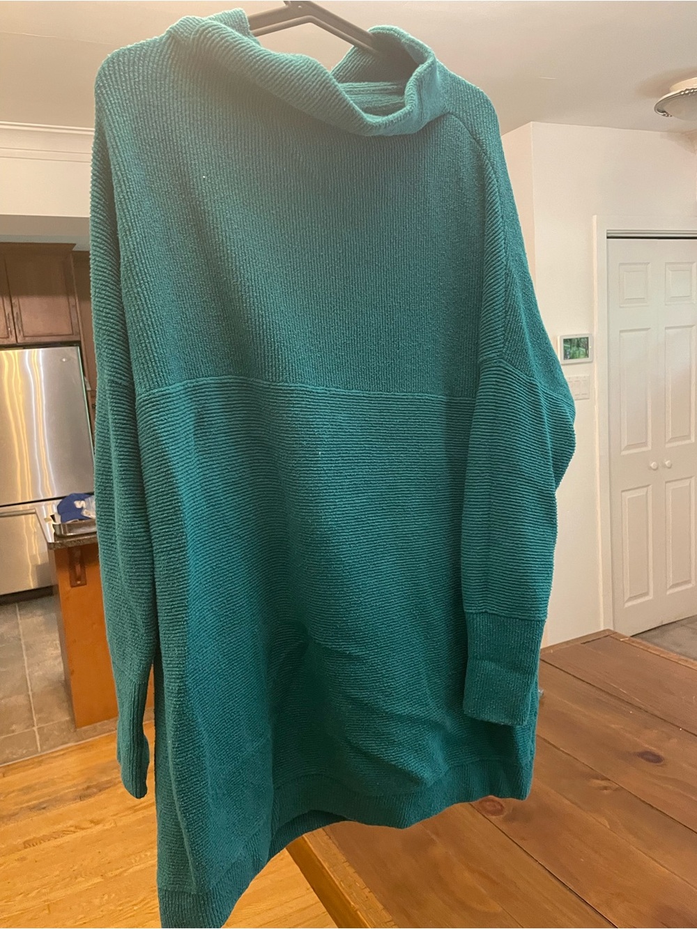 Free People ottoman slouch Teal Cowl Neck Sweater